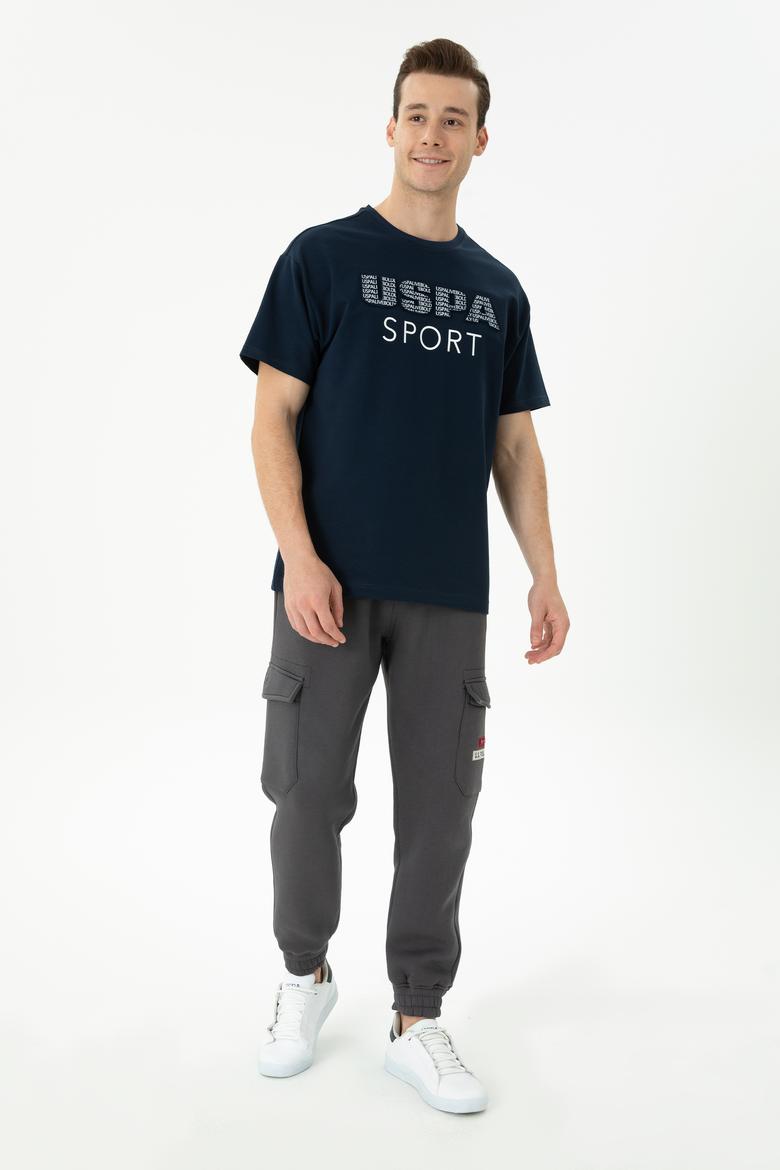 Erkek Lacivert Comfort Bisiklet Yaka Tişört - 50270729001