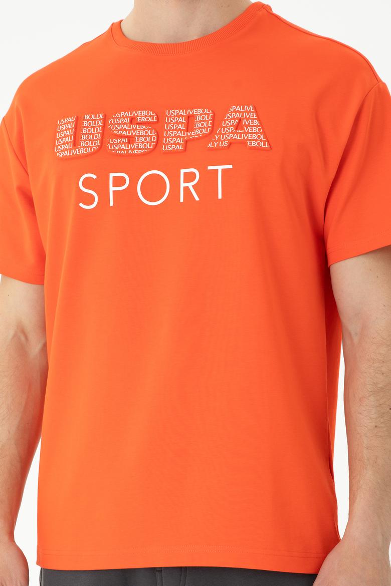 Erkek Oranj Comfort Bisiklet Yaka Tişört - 50270729034