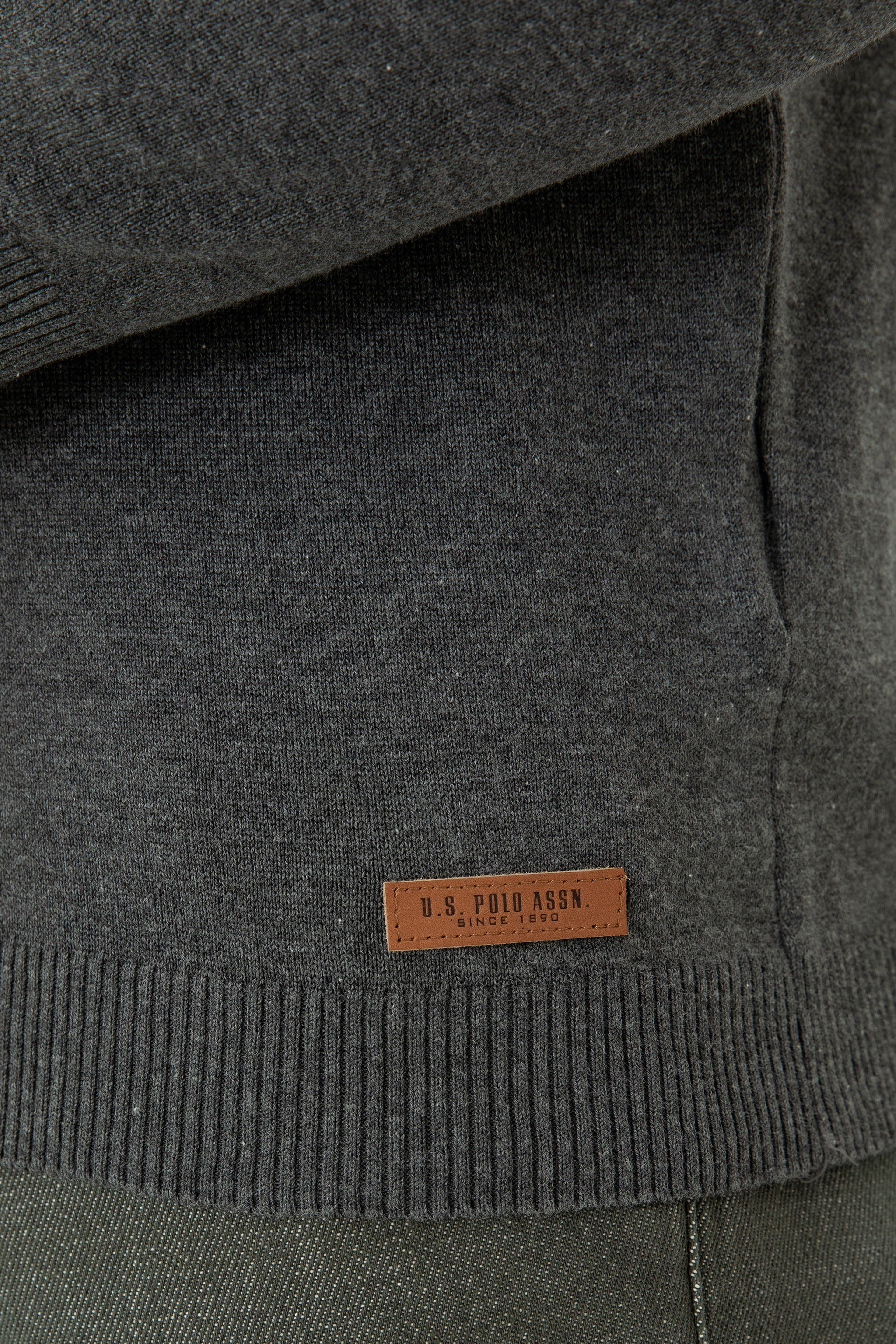 Erkek Slim Fit Antrasit Melanj Polo Yaka Kazak