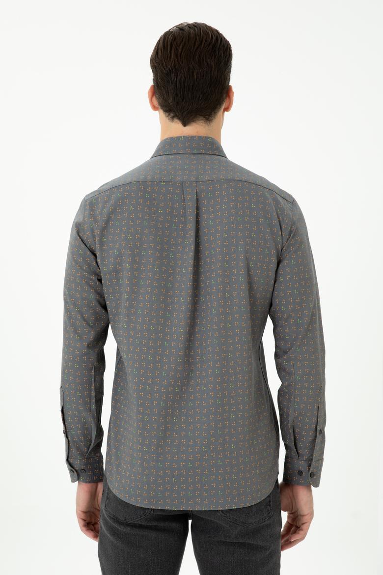 Erkek Antrasit Uzun Kollu Gömlek - 50272445046