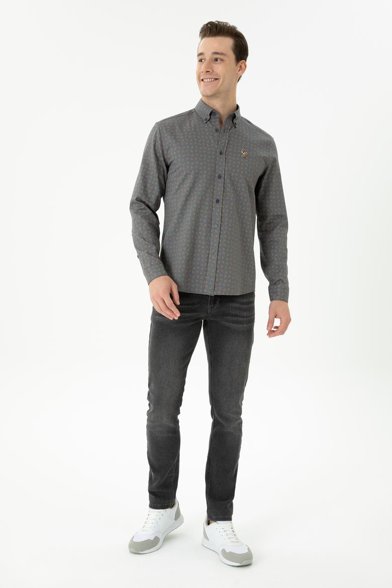 Erkek Antrasit Uzun Kollu Gömlek - 50272445046