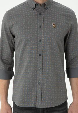 Erkek Antrasit Uzun Kollu Gömlek - 50272445046