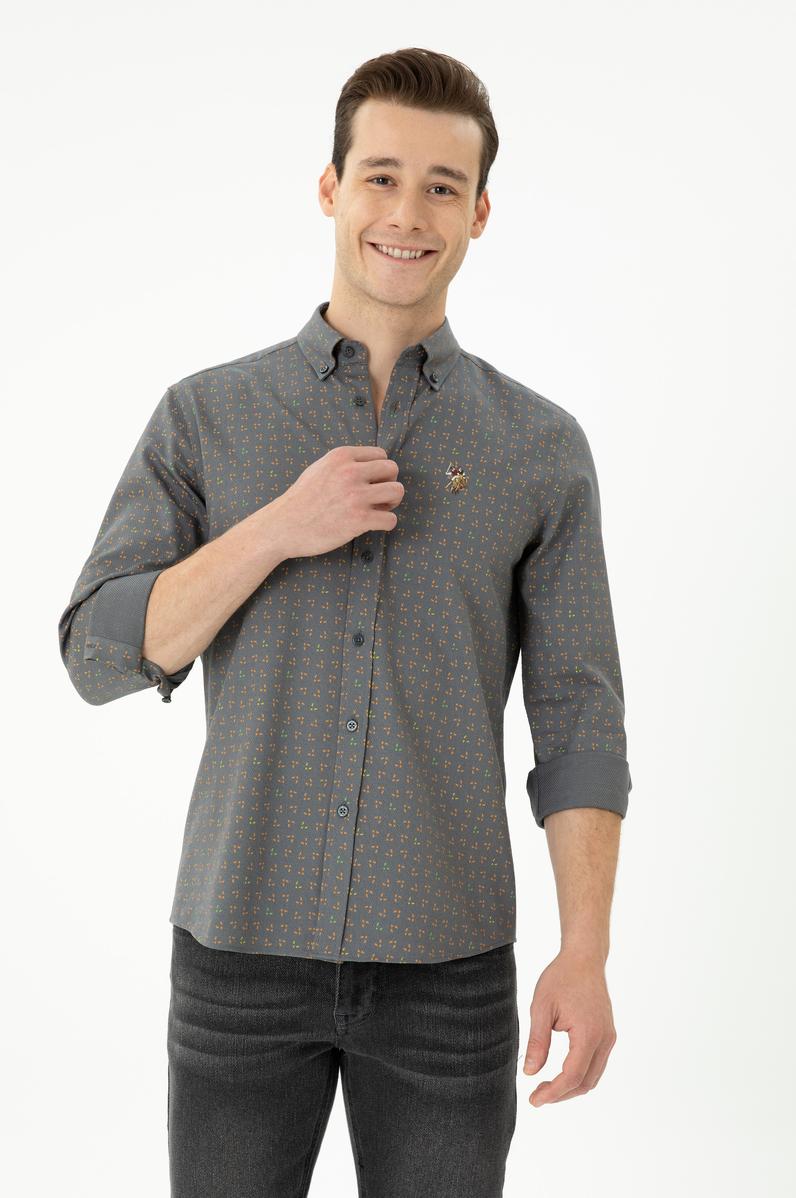 Erkek Antrasit Uzun Kollu Gömlek