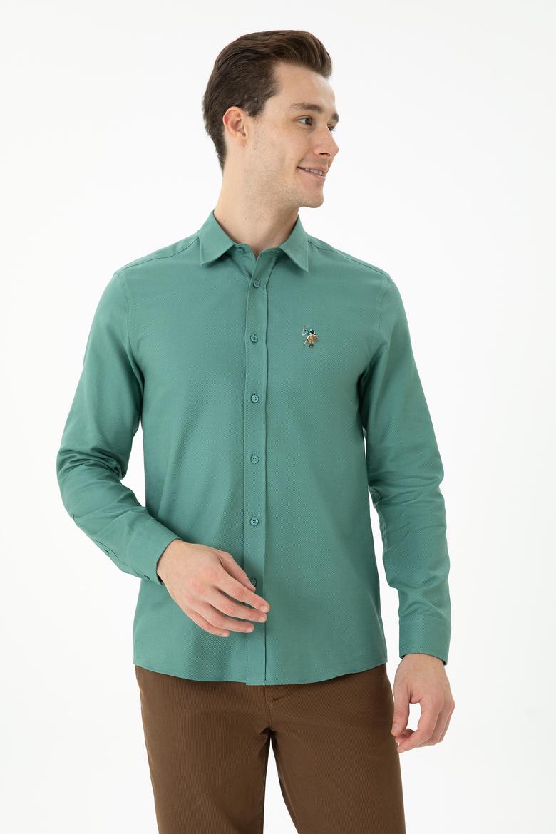 Erkek Mint Uzun Kollu Gömlek