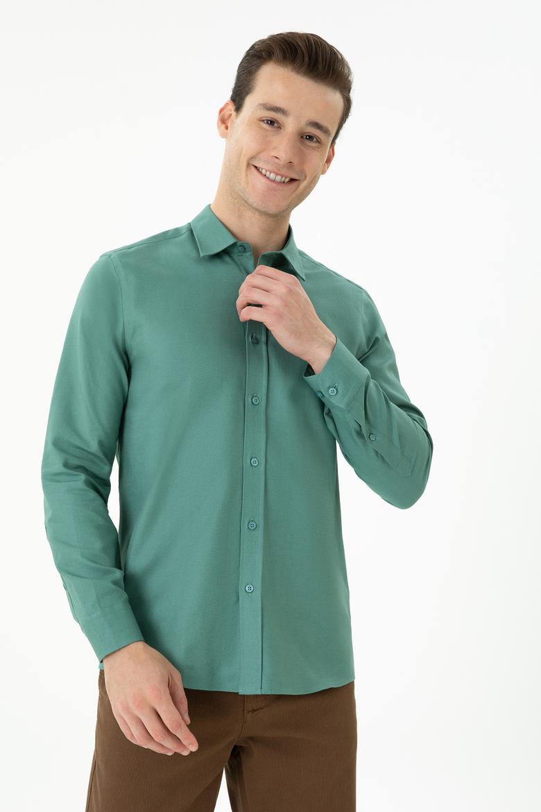 Erkek Mint Uzun Kollu Gömlek - 50272444028