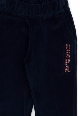 Kız Çocuk Lacivert Taş Detaylı Kadife Eşofman Altı - 50272437079