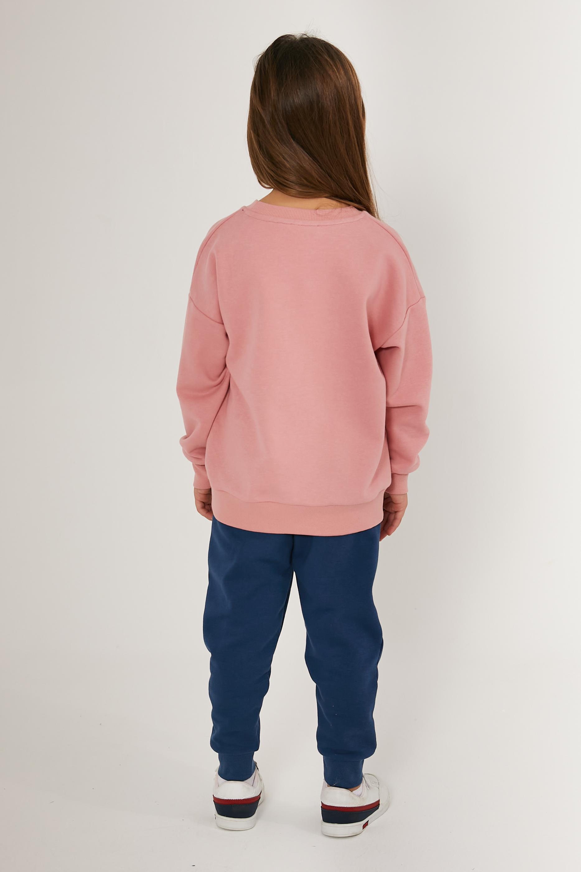 Kız Çocuk Toz Pembe Pijama Takımı