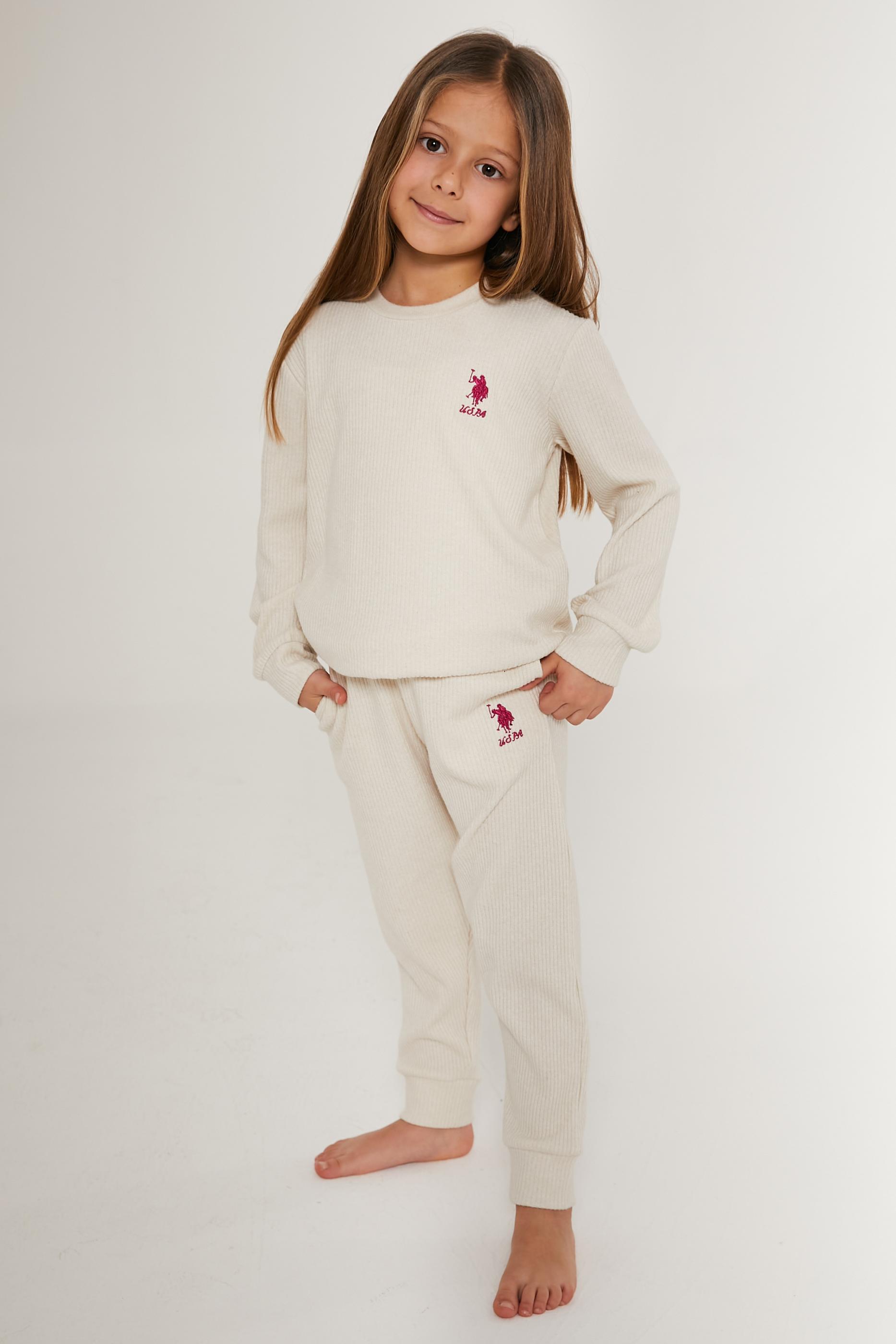 Kız Çocuk Krem Pijama Takımı