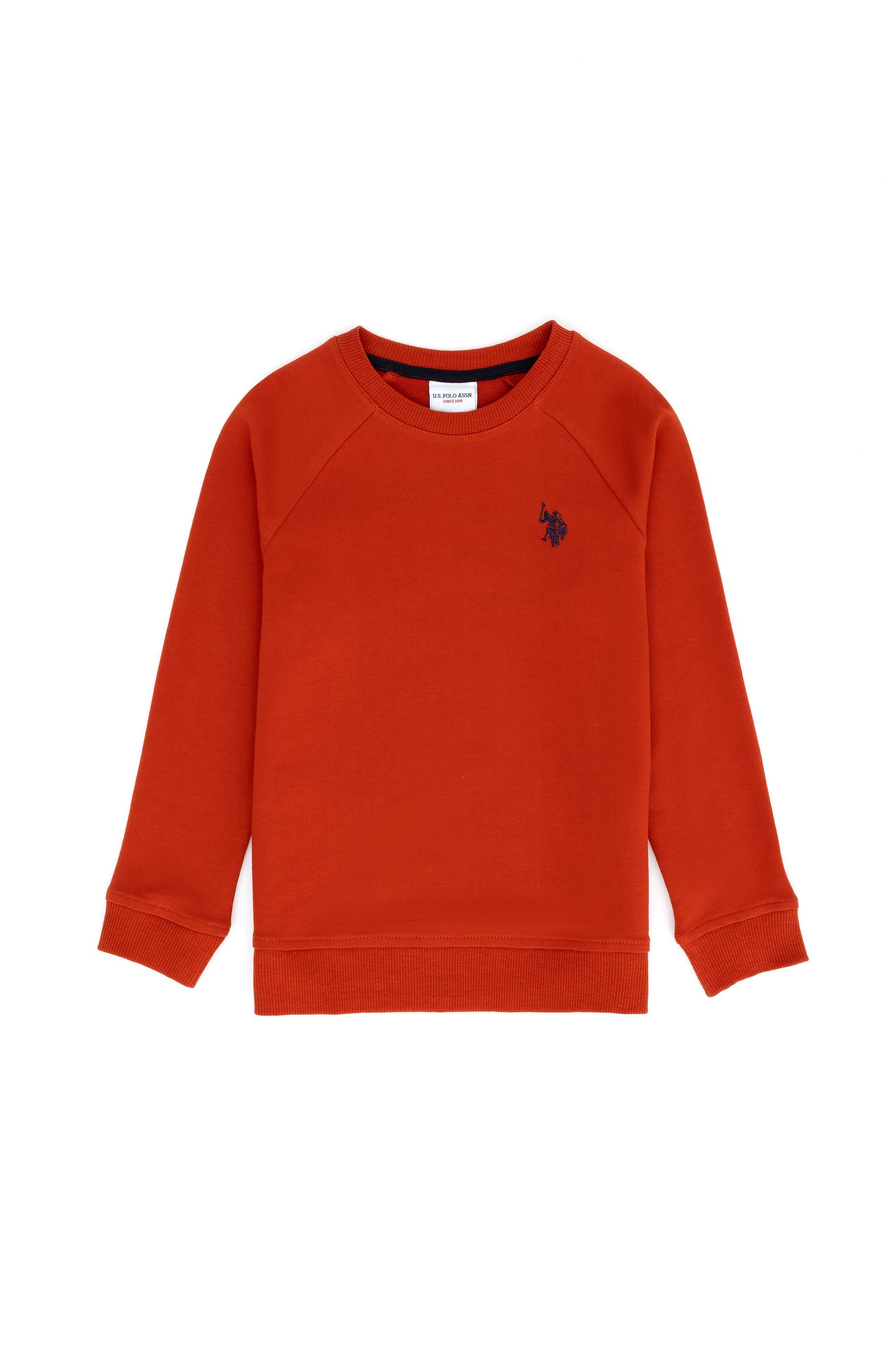 Erkek Çocuk Kiremit Basic Bisiklet Yaka Sweatshirt