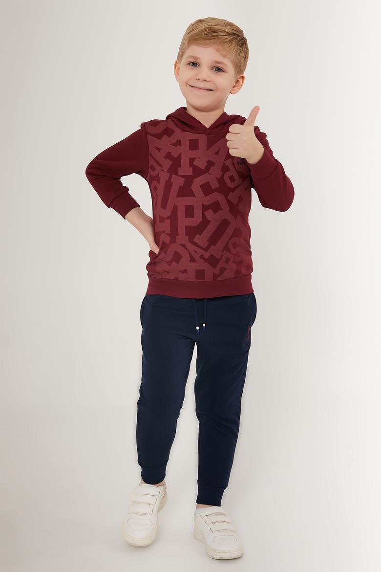 Erkek Çocuk Bordo Pijama Takımı