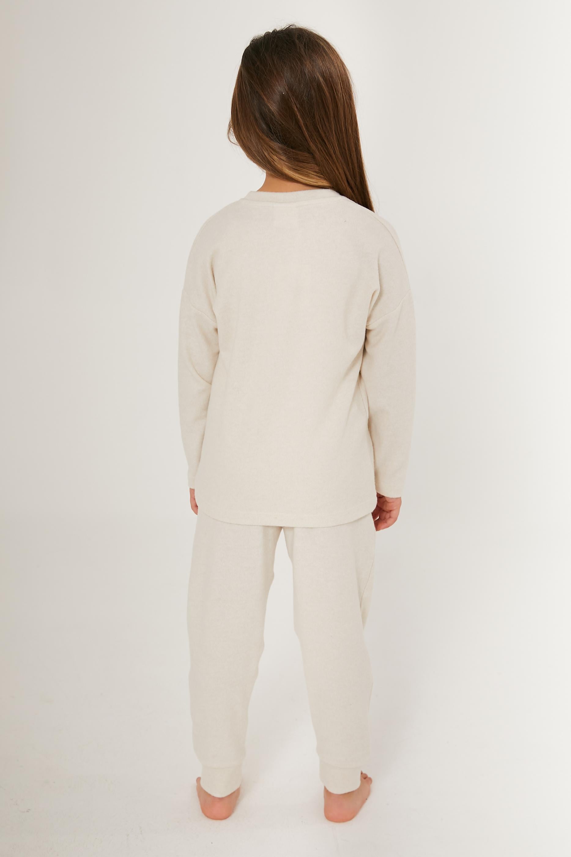 Kız Çocuk Krem Pijama Takımı