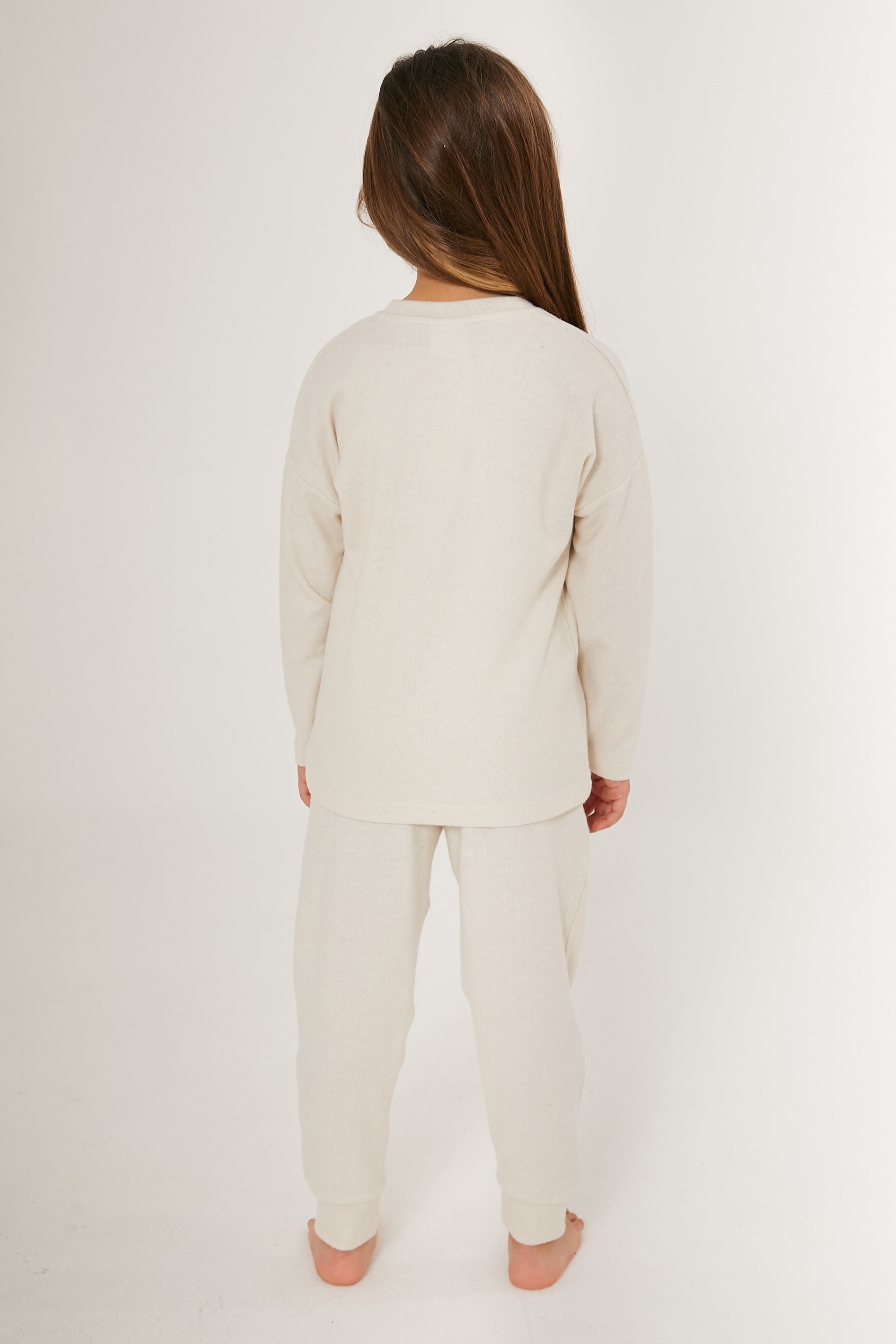 Kız Çocuk Krem Pijama Takımı