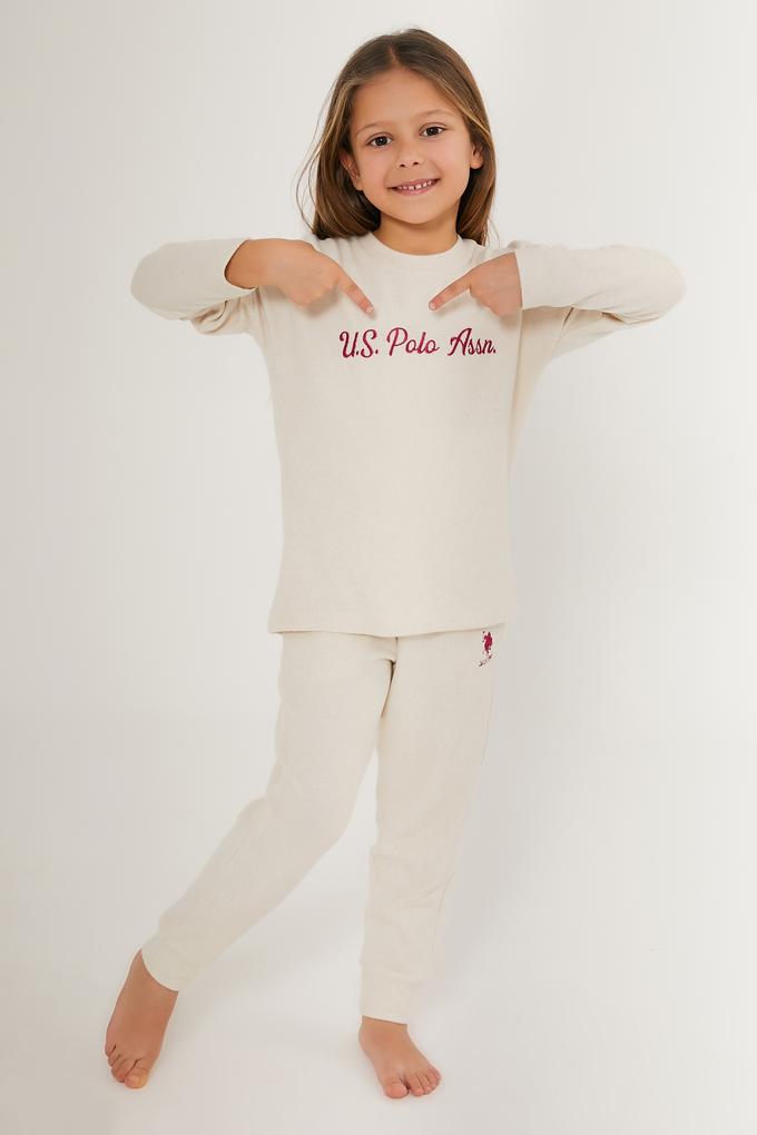 Kız Çocuk Krem Pijama Takımı