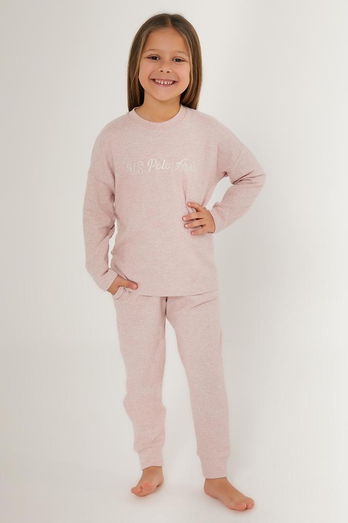 Kız Çocuk Toz Pembe Pijama Takımı