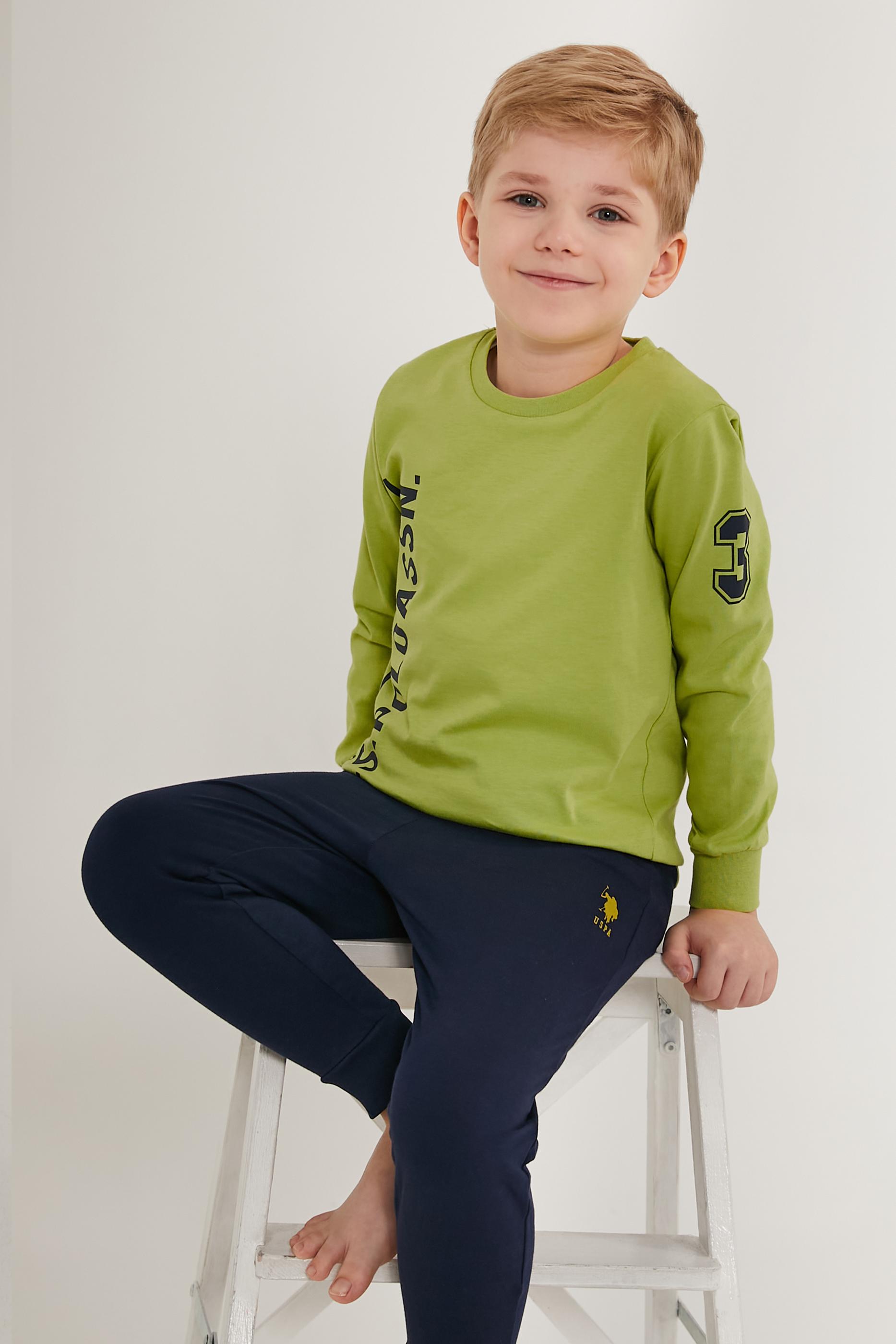 Erkek Çocuk Fıstık Yeşili Pijama Takımı