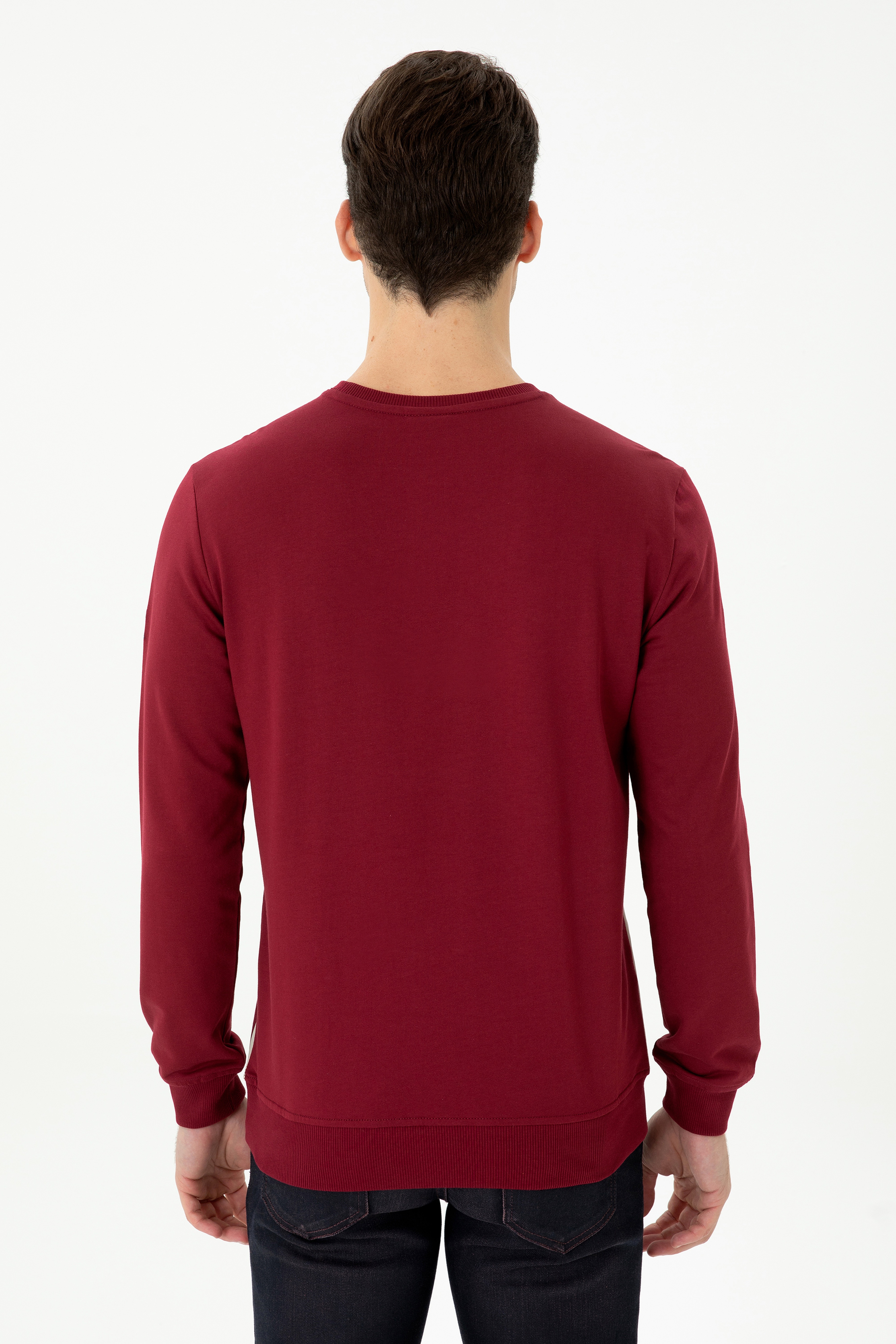 Erkek Bordo Sweatshirt - Image 5