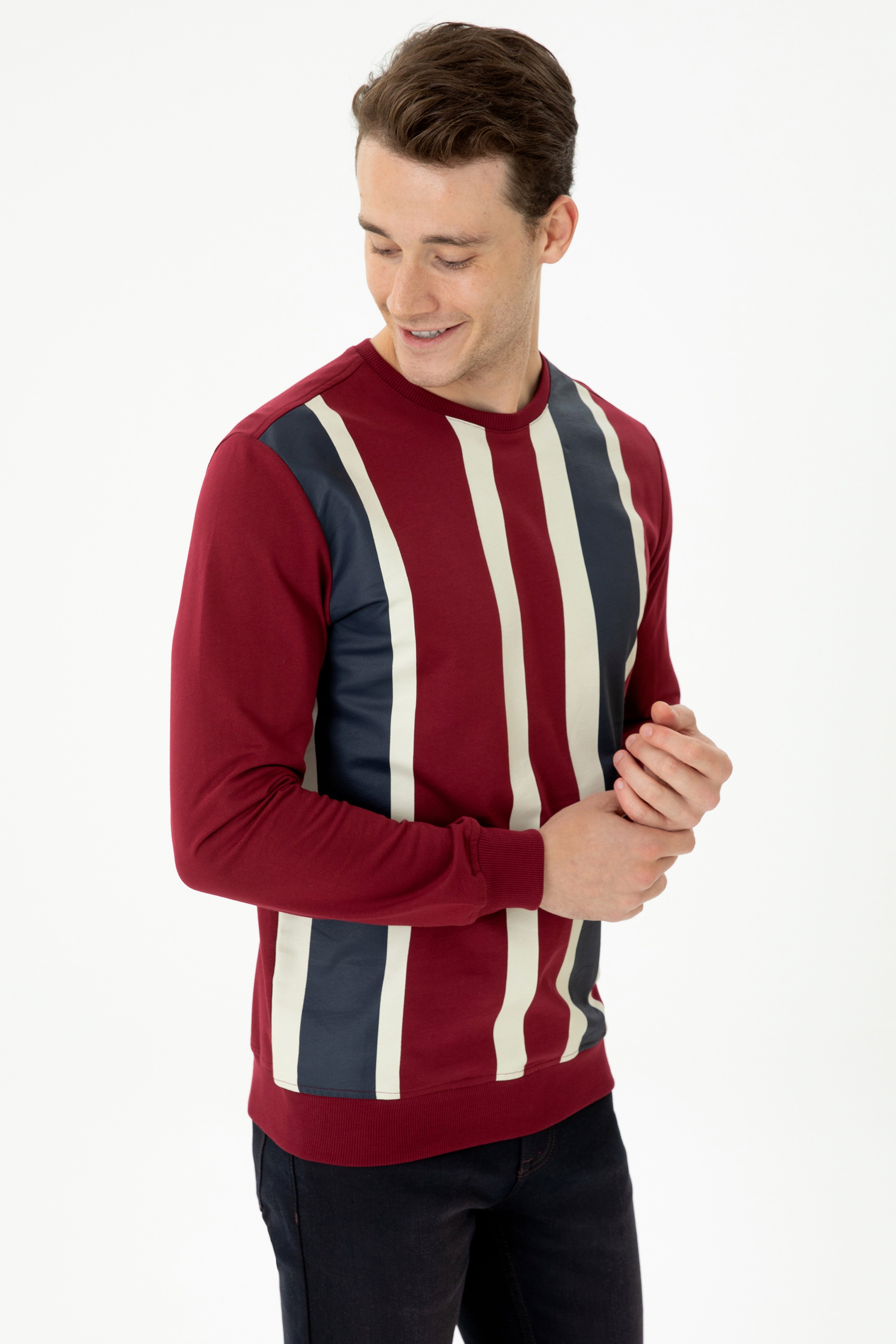 Erkek Bordo Sweatshirt - Image 1