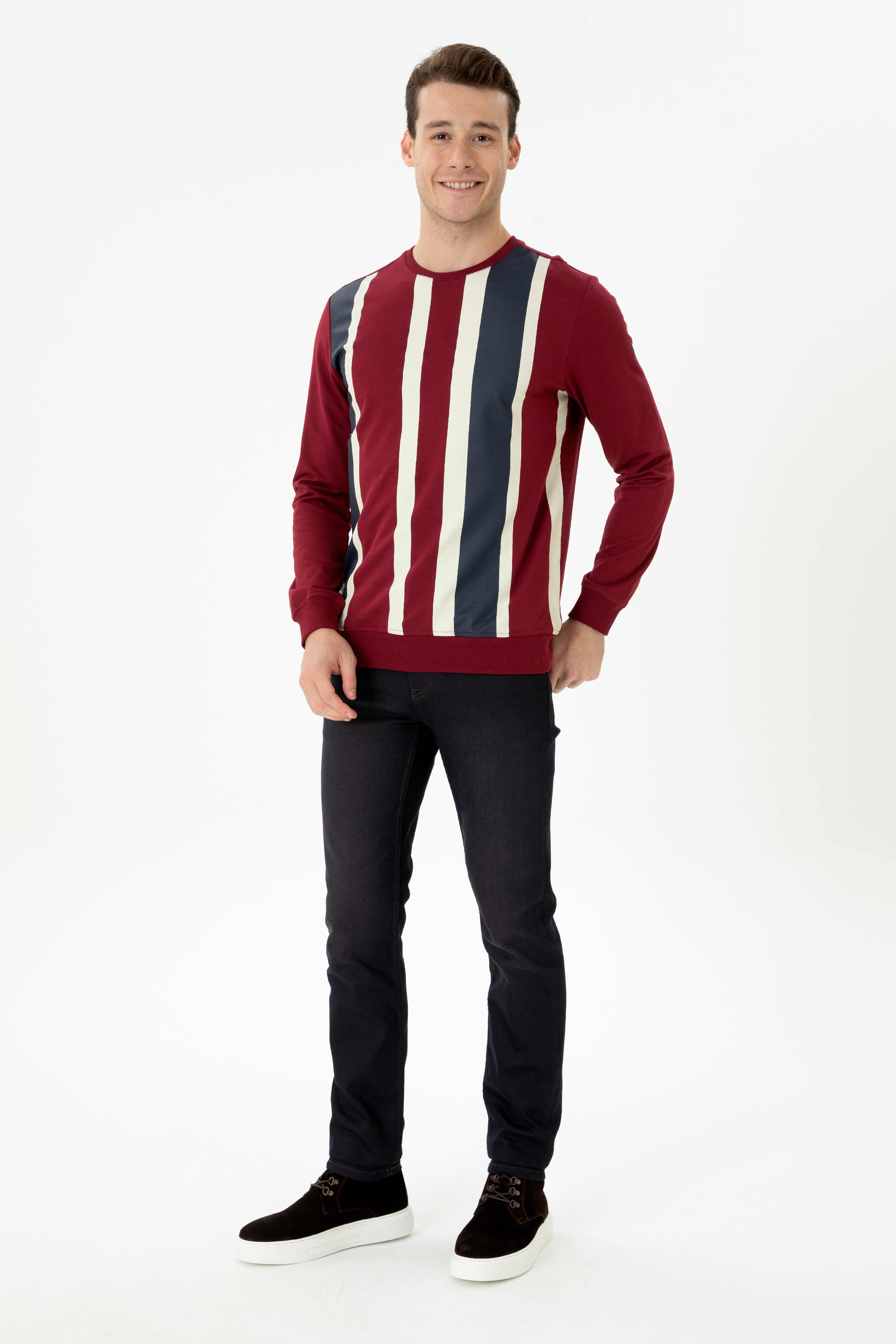 Erkek Bordo Sweatshirt - Image 4