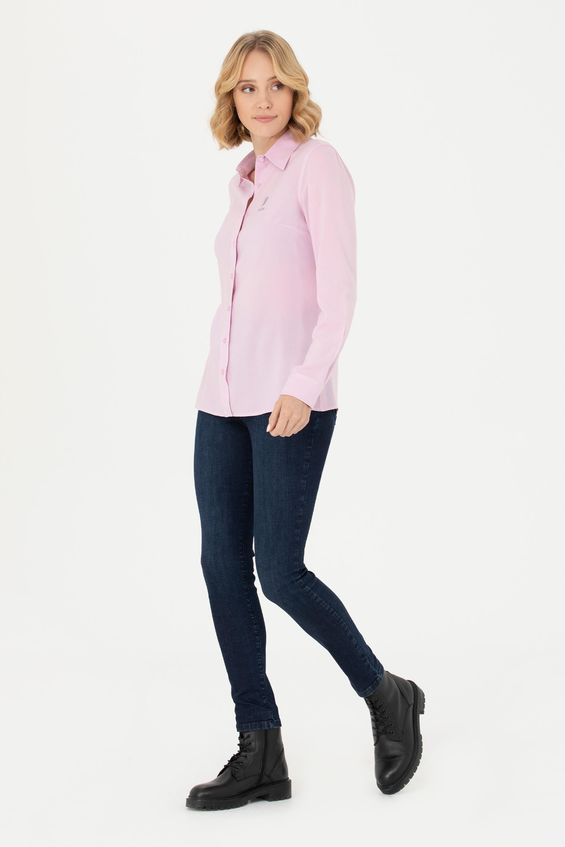 Kadın Lila Uzun Kollu Gömlek