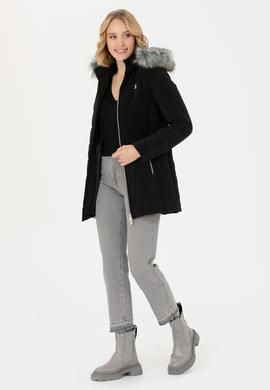 Kadın Siyah Deri Ceket - 50278989001