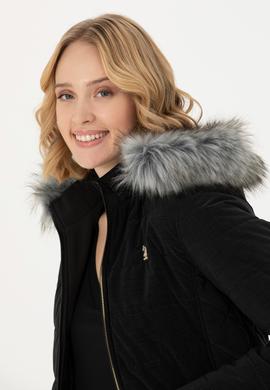 Kadın Siyah Deri Ceket - 50278989001