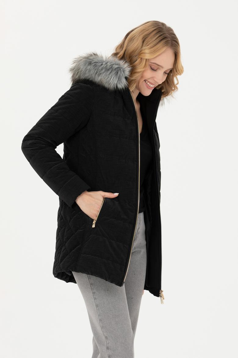 Kadın Siyah Deri Ceket - 50278989001