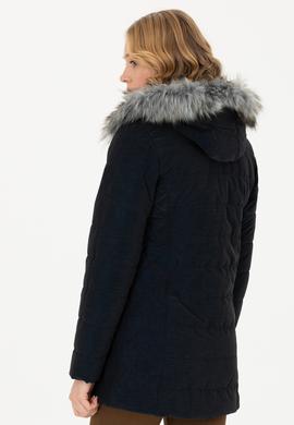 Kadın Lacivert Deri Ceket - 50278989006