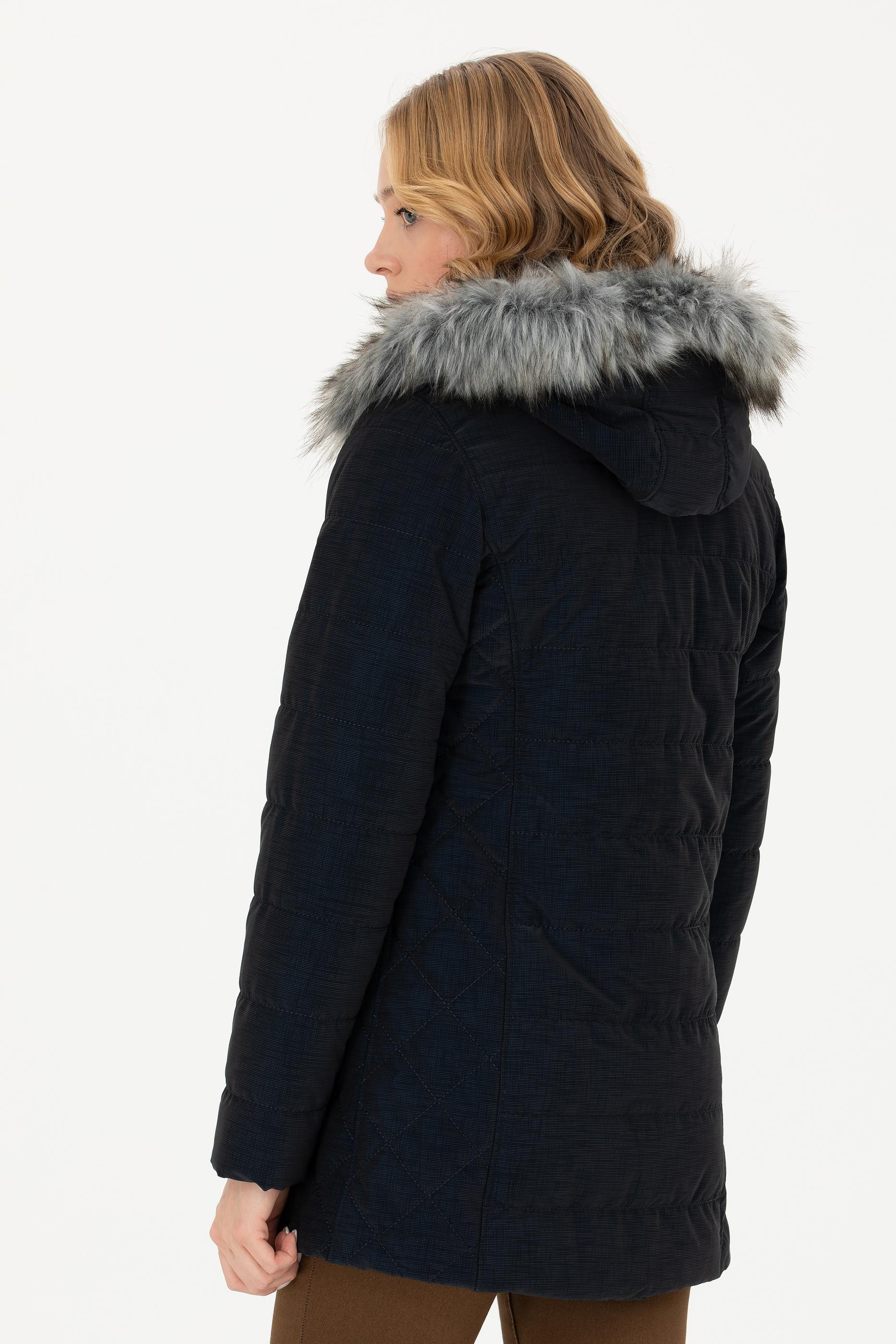 Kadın Lacivert Deri Ceket