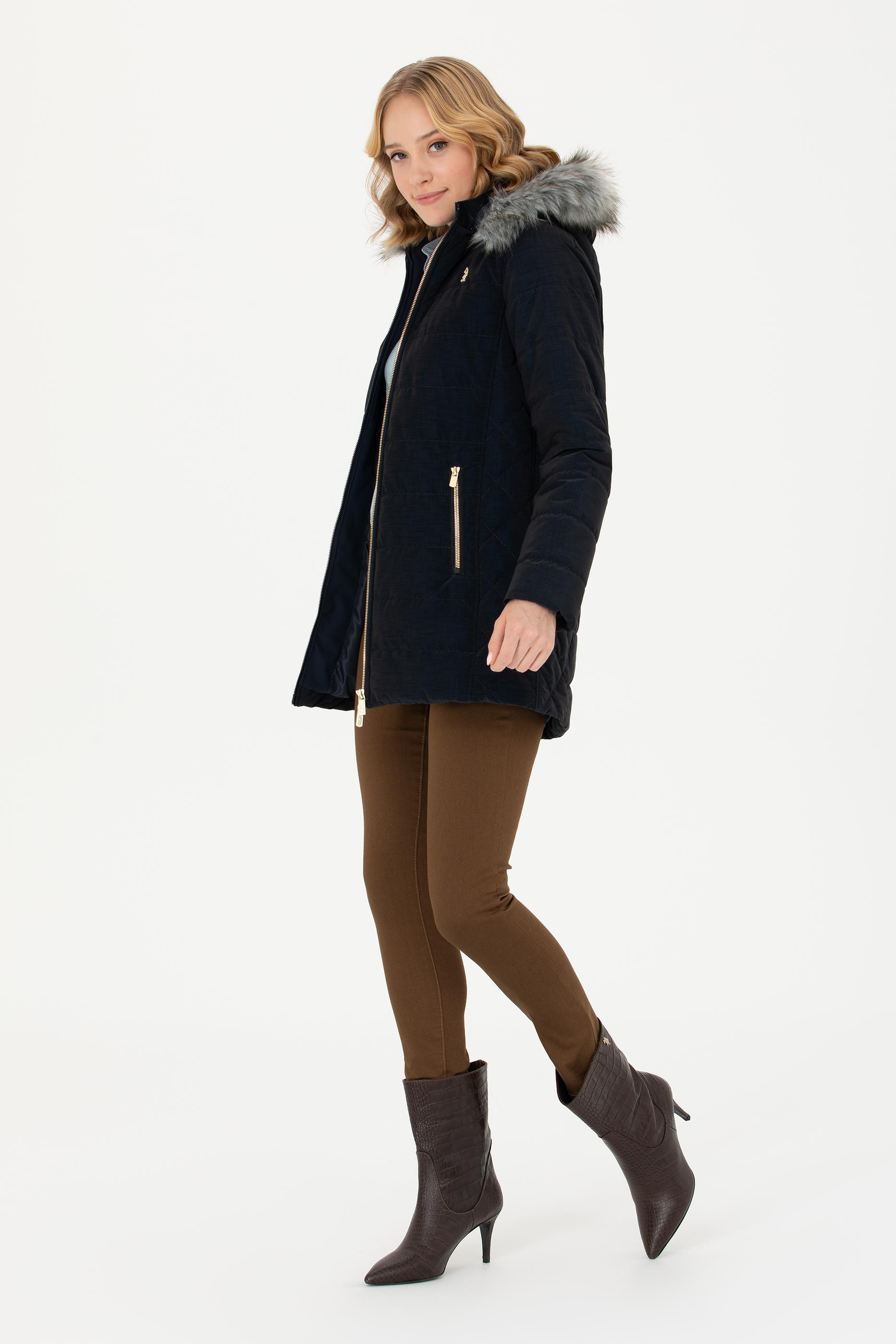 Kadın Lacivert Deri Ceket