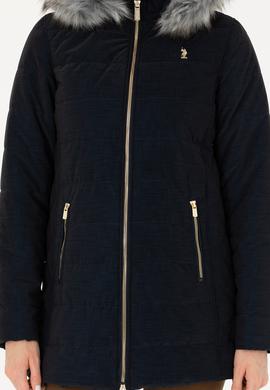 Kadın Lacivert Deri Ceket - 50278989006