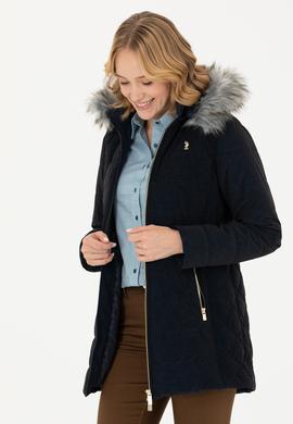 Kadın Lacivert Deri Ceket - 50278989006