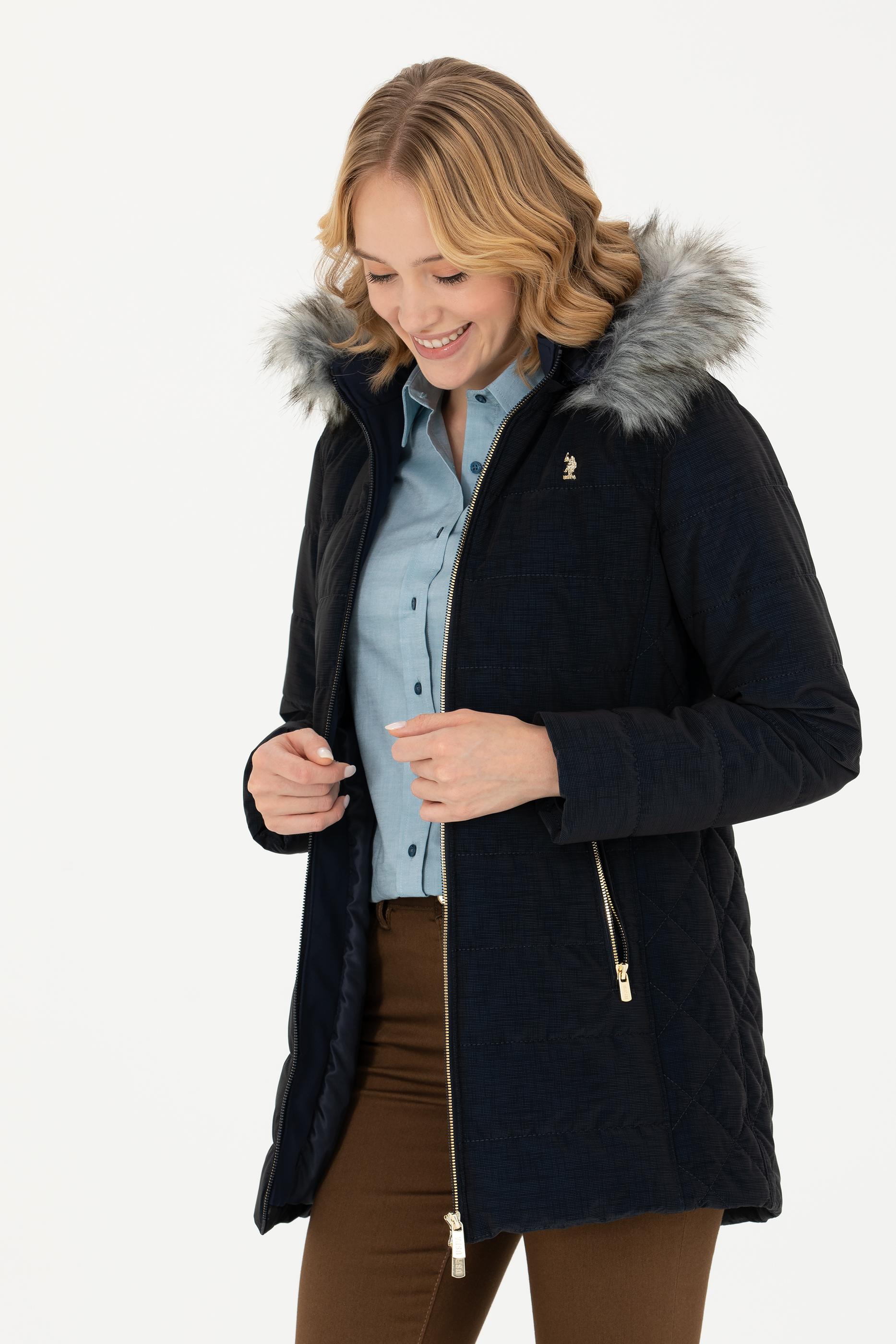 Kadın Lacivert Deri Ceket