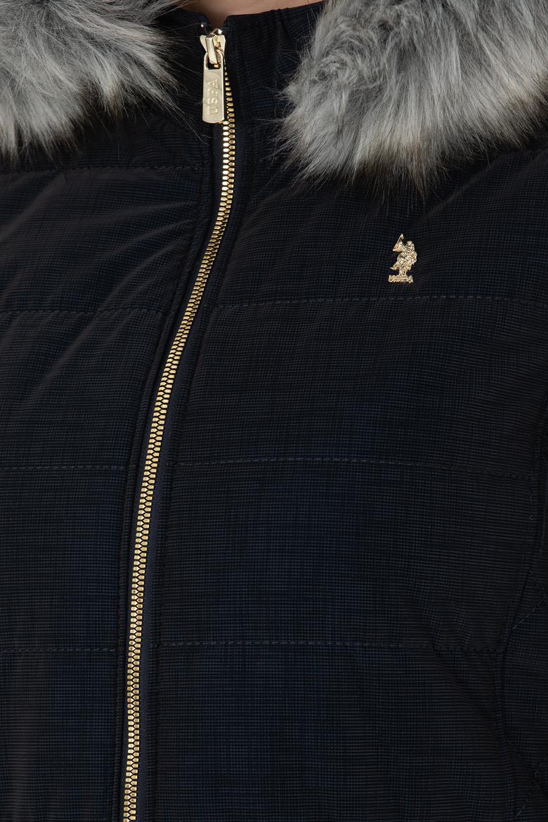 Kadın Lacivert Deri Ceket - 50278989006