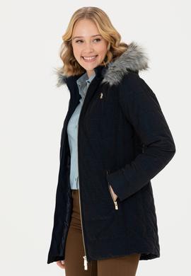 Kadın Lacivert Deri Ceket - 50278989006