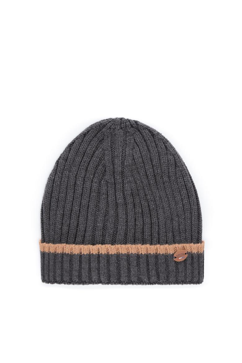 Erkek Gri Melanj Kaşkol Bere Takım - 50260783001