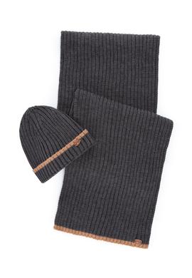 Erkek Gri Melanj Kaşkol Bere Takım - 50260783001