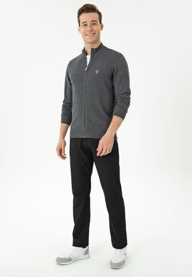 Erkek Antrasit Melanj Basic Triko Hırka - 50272132015