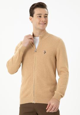 Erkek Kum Melanj Basic Triko Hırka - 50272132019