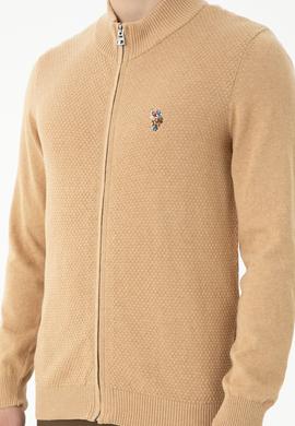 Erkek Kum Melanj Basic Triko Hırka - 50272132019