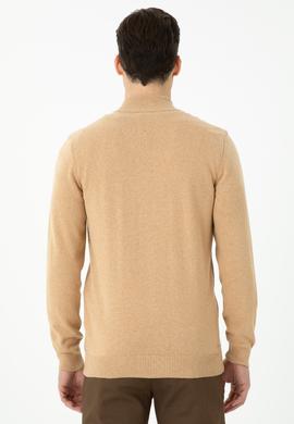 Erkek Kum Melanj Basic Triko Hırka - 50272132019