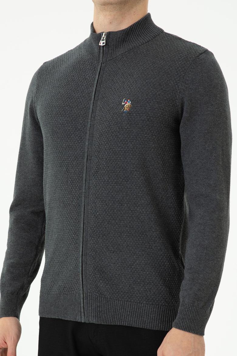 Erkek Antrasit Melanj Basic Triko Hırka - 50272132015