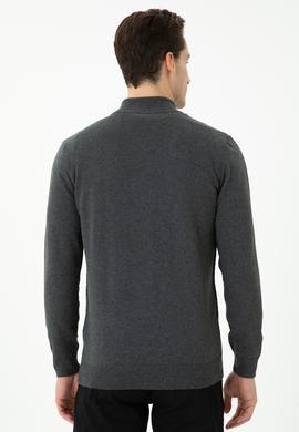 Erkek Antrasit Melanj Basic Triko Hırka - 50272132015