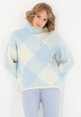 Kadın Mavi Kazak - 50253900004