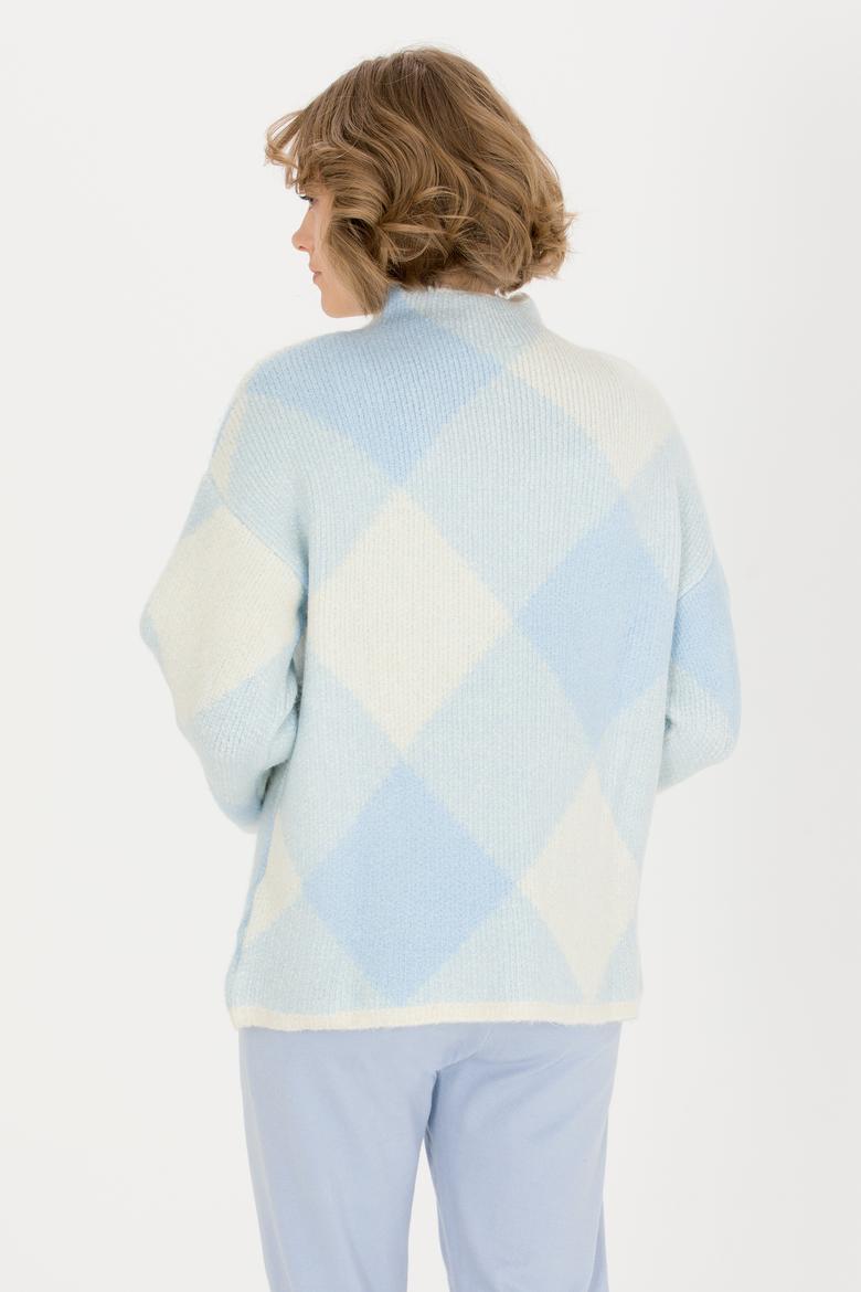 Kadın Mavi Kazak - 50253900004