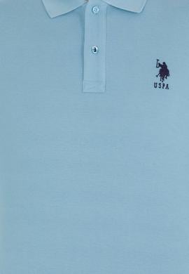 Erkek Mavi Polo Yaka Basic Sweatshirt - 50253133117