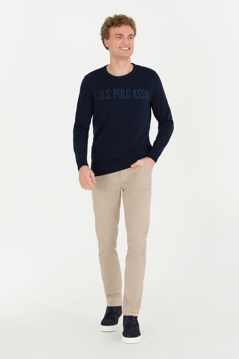 Erkek Lacivert Bisiklet Yaka Triko Kazak - 50256186004