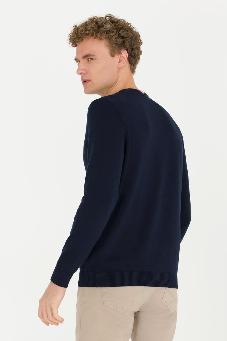 Erkek Lacivert Bisiklet Yaka Triko Kazak - 50256186004