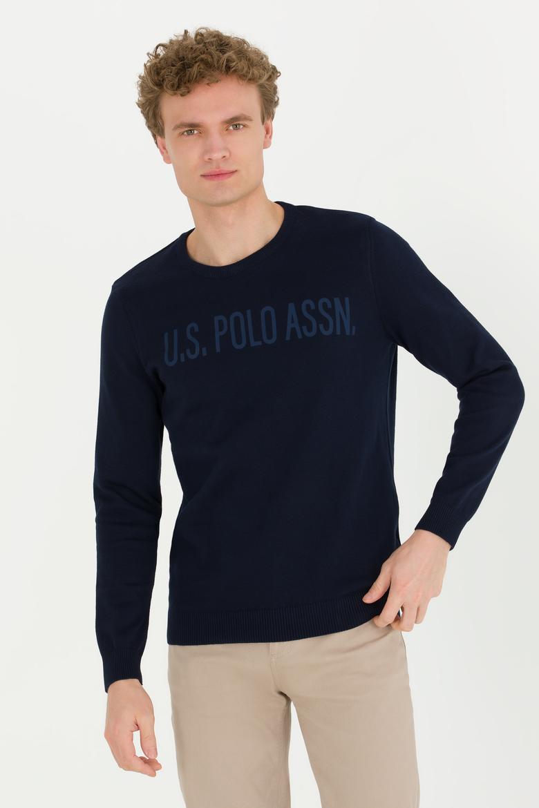 Erkek Lacivert Bisiklet Yaka Triko Kazak - 50256186004