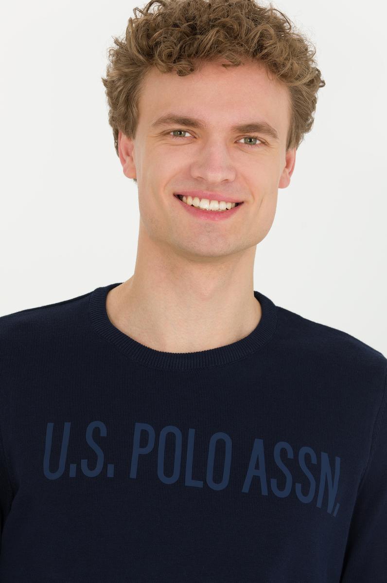 Erkek Lacivert Bisiklet Yaka Triko Kazak