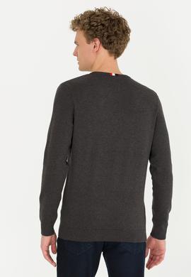 Erkek Antrasit Melanj Bisiklet Yaka Triko Kazak - 50256186014